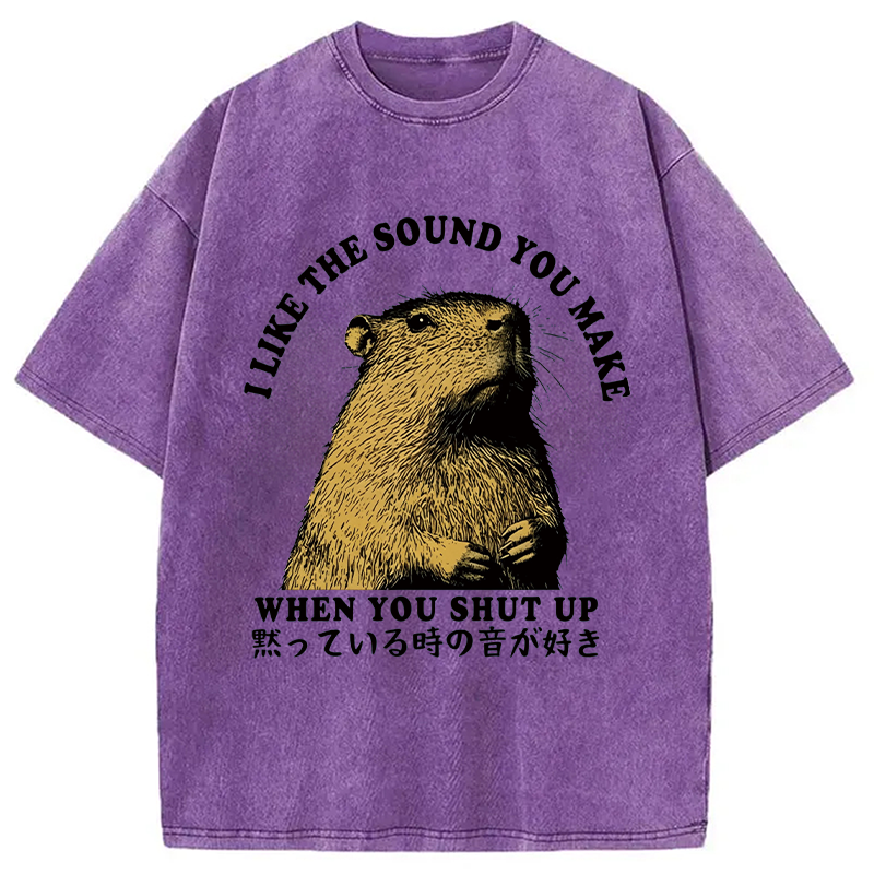 Modecanvas I Like The Sound Of Silence DTG Printing Washed T-Shirt