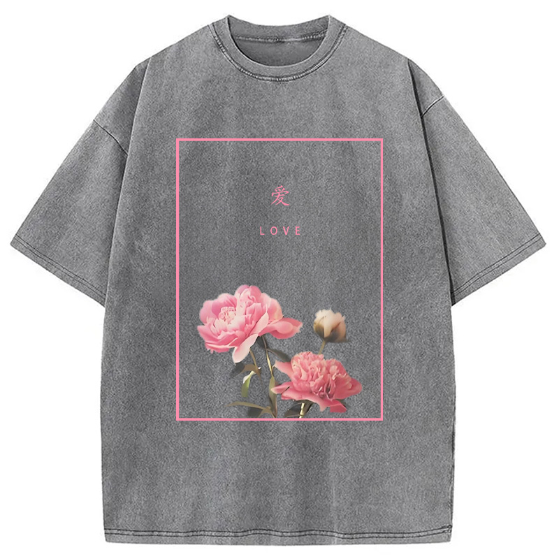 Modecanvas Blooming Love Washed T-Shirt