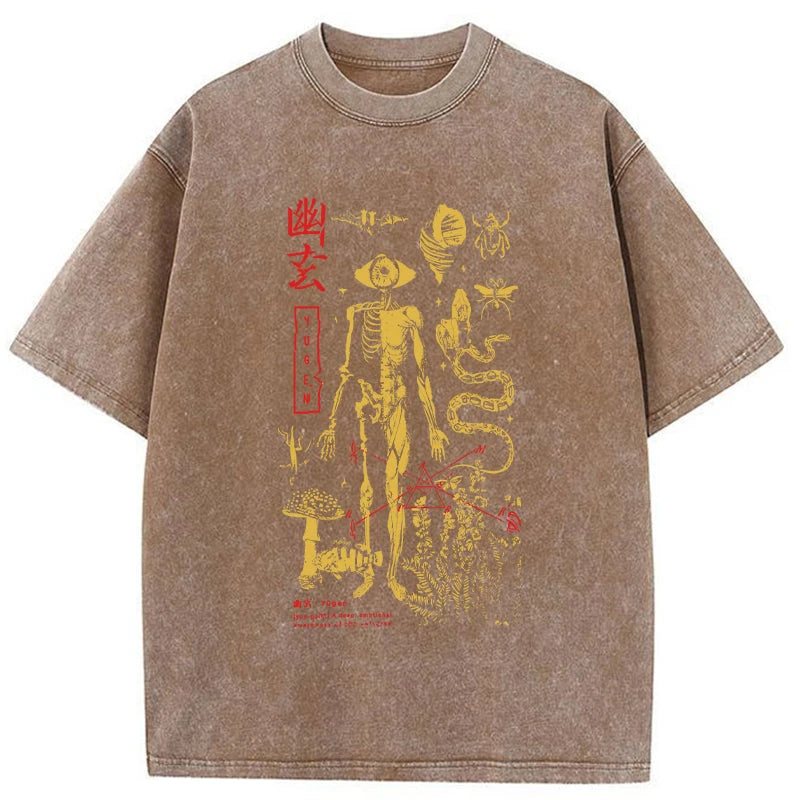 Modecanvas Spooky Ghost Japanese Washed T-Shirt-modecanvas