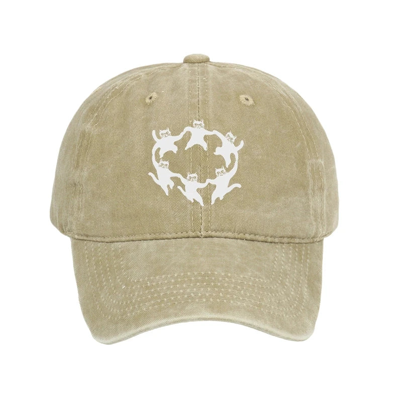 Modecanvas Leisure Cats Japanese Washed Cap-modecanvas