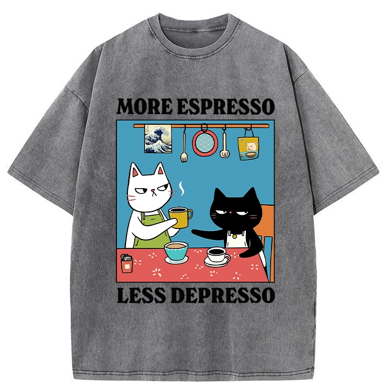 Modecanvas More Espresso Less Depresso Washed T-Shirt