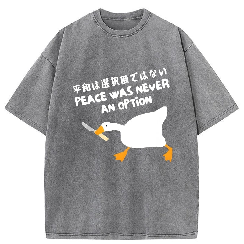 Modecanvas Duck With Knife In Mouth Washed T-Shirt