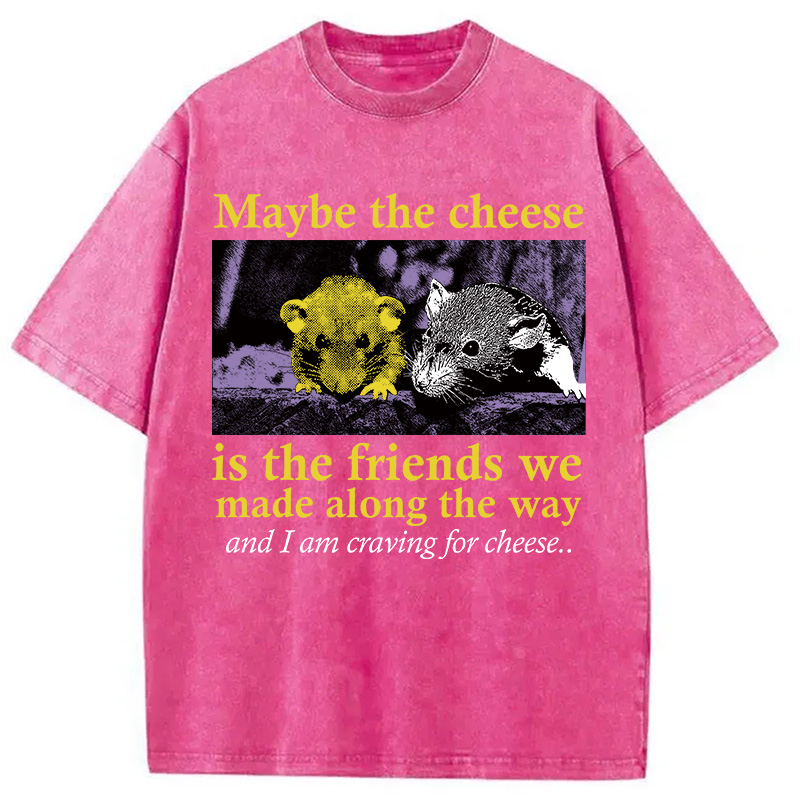 Modecanvas Maybe The Cheese Rat Washed T-Shirt