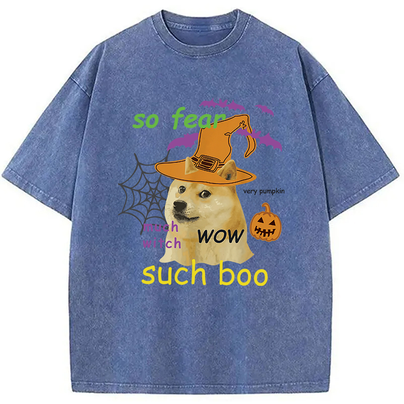 Modecanvas Halloween Doge Washed T-Shirt