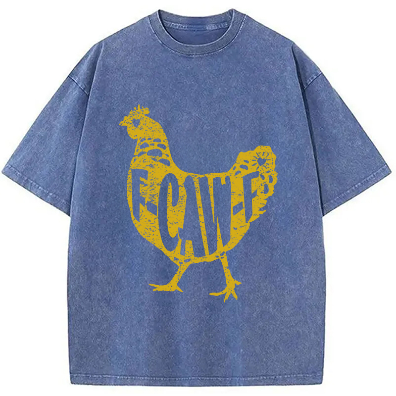 Modecanvas F-CAW-F Hen Funny Chicken Washed T-Shirt