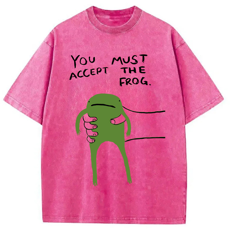 Modecanvas Give You Frog Washed T-Shirt
