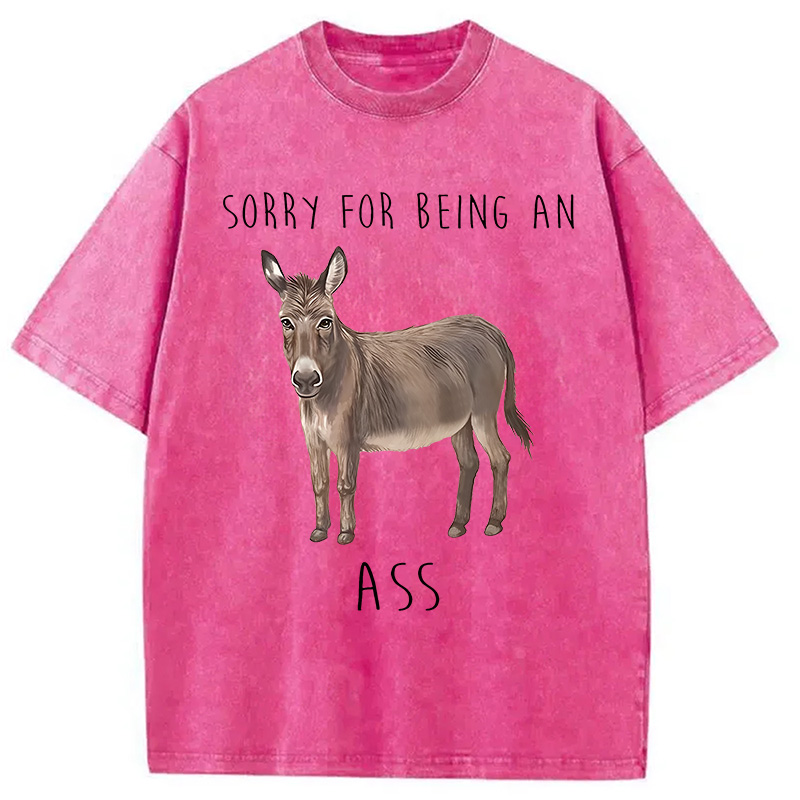 Modecanvas Funny Donkey Meme Washed T-Shirt