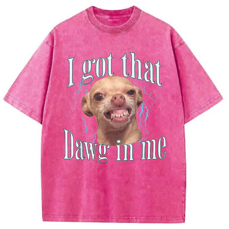 Modecanvas Chihuahua Funny Meme Washed T-Shirt-modecanvas