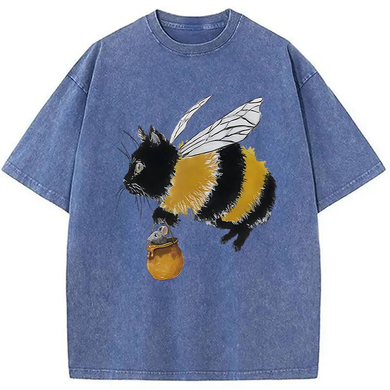 Modecanvas Catbee Funny Washed T-Shirt