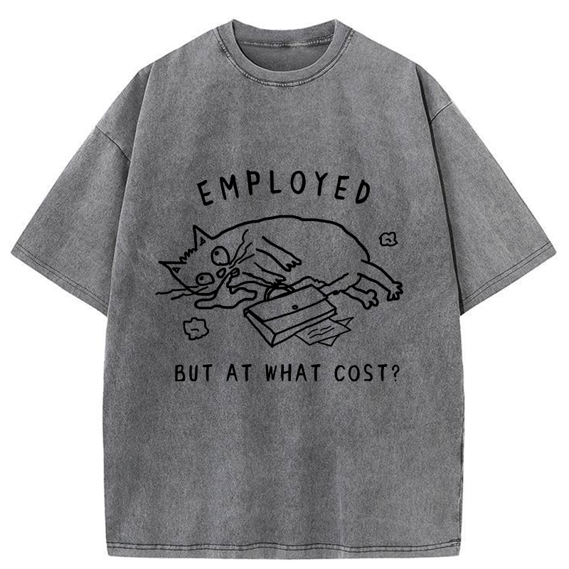 Modecanvas Employed But At What Cost Washed T-Shirt