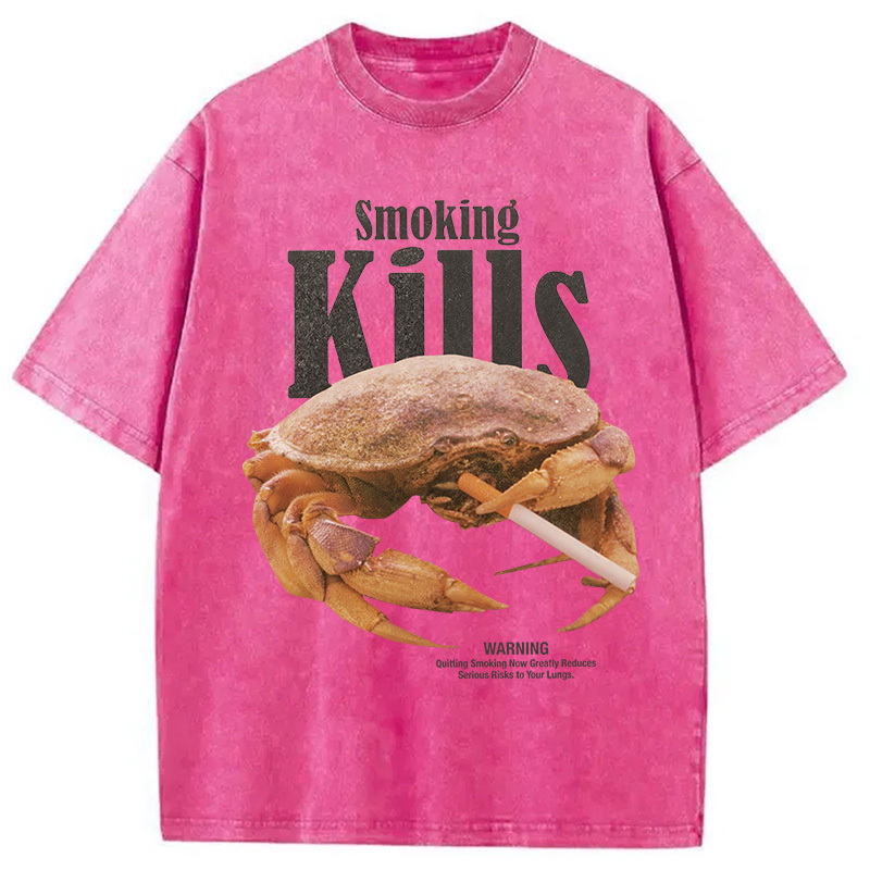 Modecanvas Smoking Kills But Crab Not Washed T-Shirt