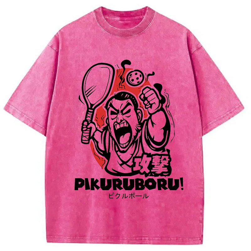 Modecanvas Angry Pikuruboru Pickleball Washed T-Shirt
