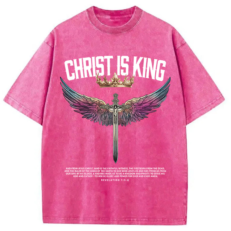 Modecanvas Christ Is King Christian Washed T-Shirt