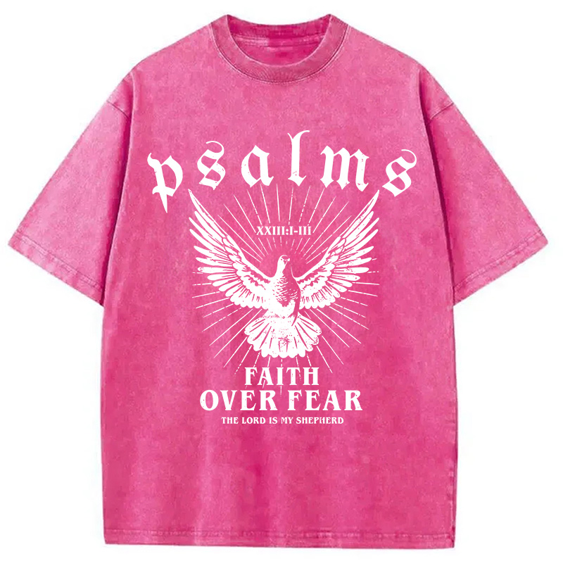 Modecanvas Faith Over Fear Christian Washed T-Shirt
