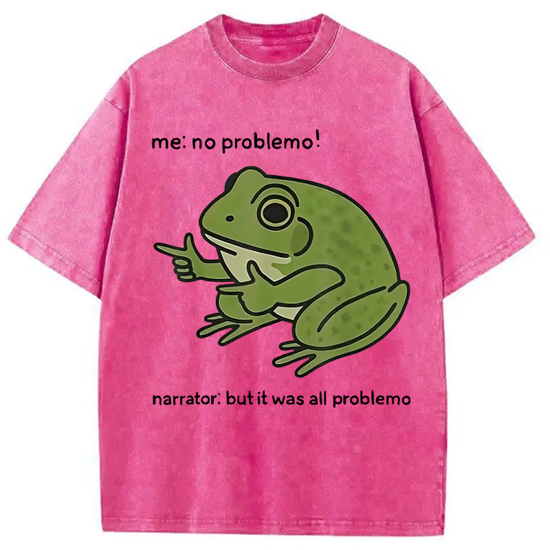 Modecanvas Stupid Frog Meme Washed T-Shirt-modecanvas