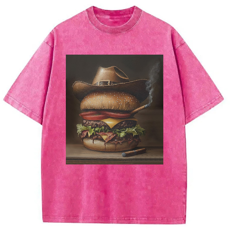 Modecanvas Funny Hamburger Meme Washed T-Shirt