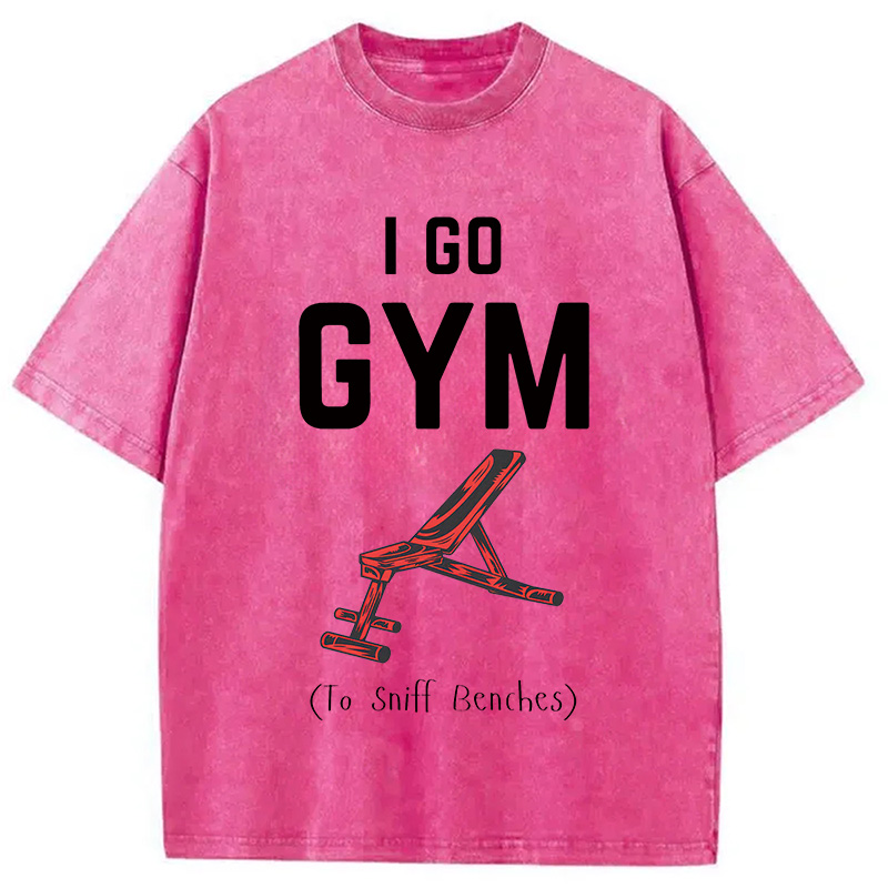 Modecanvas I Go GYM Funny Washed T-Shirt