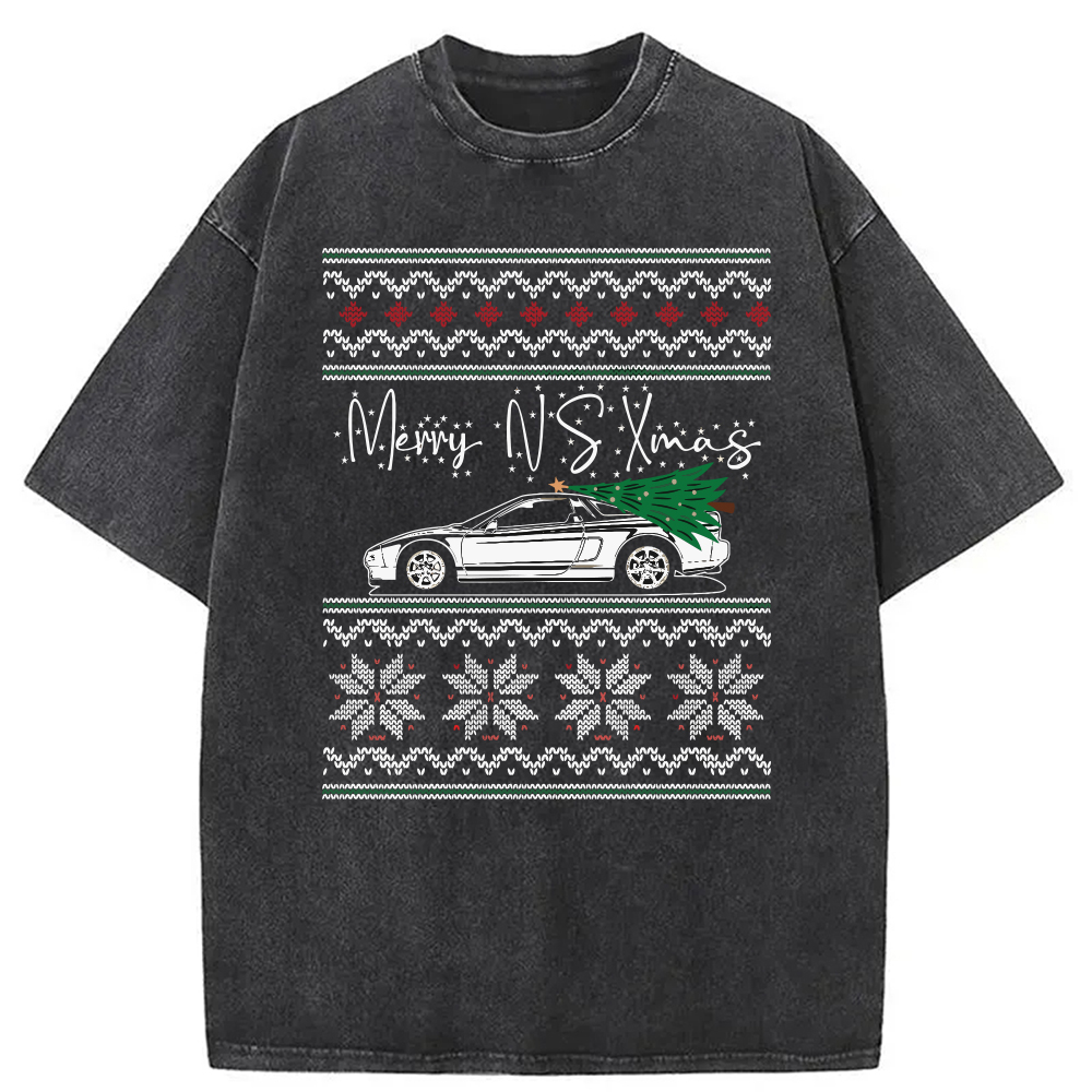 Modecanvas Japanese Sports Car JDM Christmas Washed T-Shirt