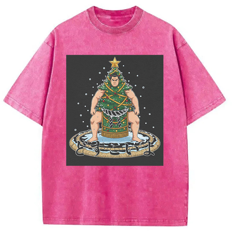 Modecanvas Horror Japanese Christmas Washed T-Shirt