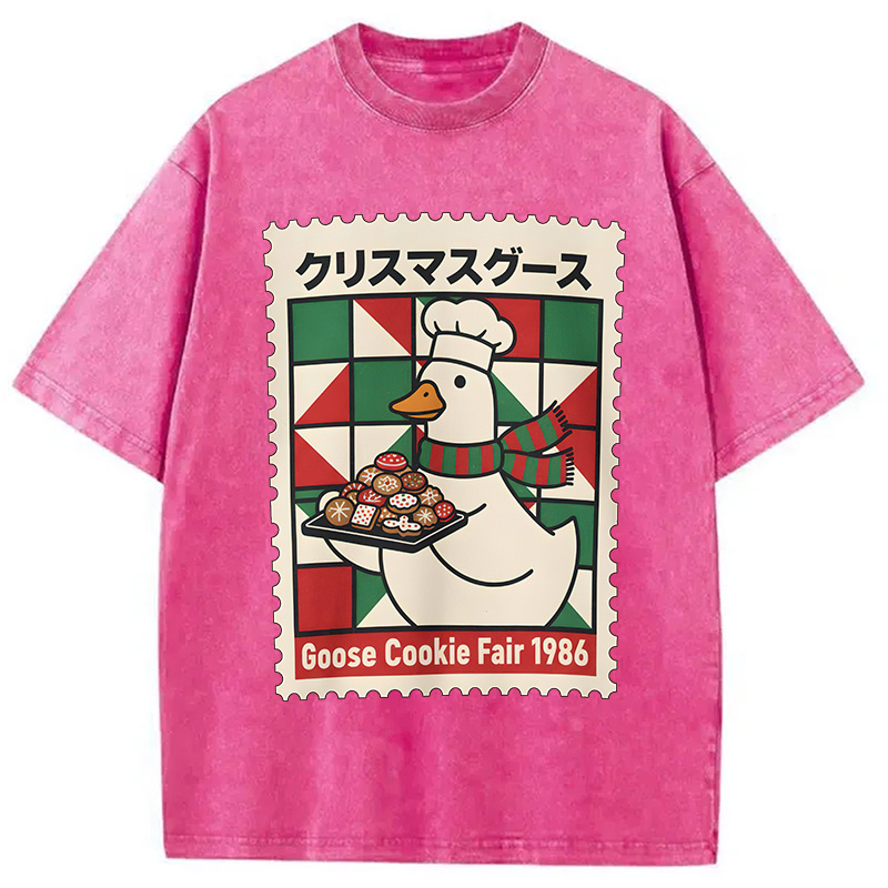 Modecanvas Funny Goose Christmas Washed T-Shirt