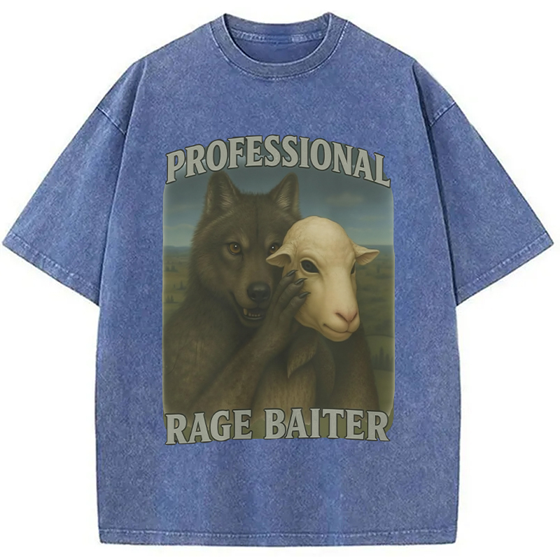 Modecanvas Professional Rage Baiter Funny Washed T-Shirt