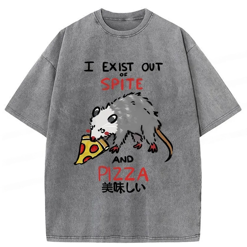 Modecanvas Delicious Pizza Japan Washed T-Shirt