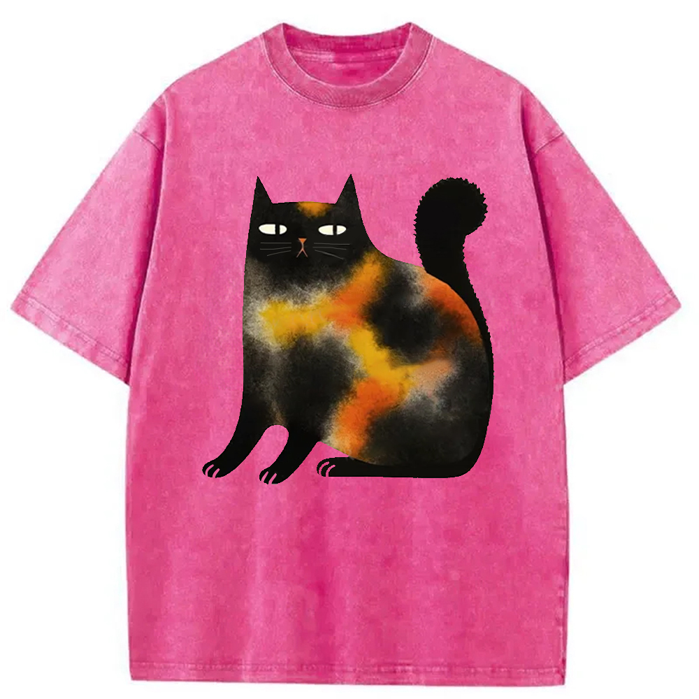 Modecanvas Tie-Dye Kitten Washed T-Shirt