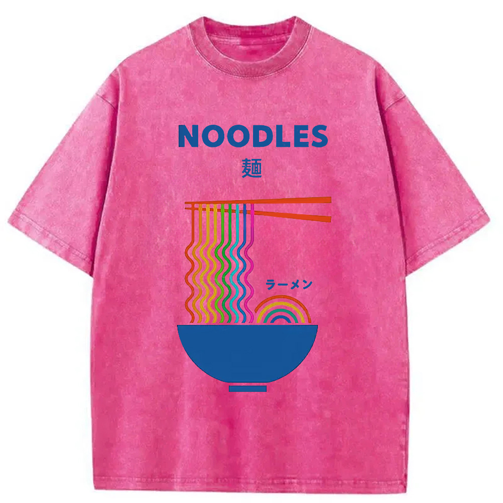 Modecanvas Rainbow Ramen Washed T-Shirt