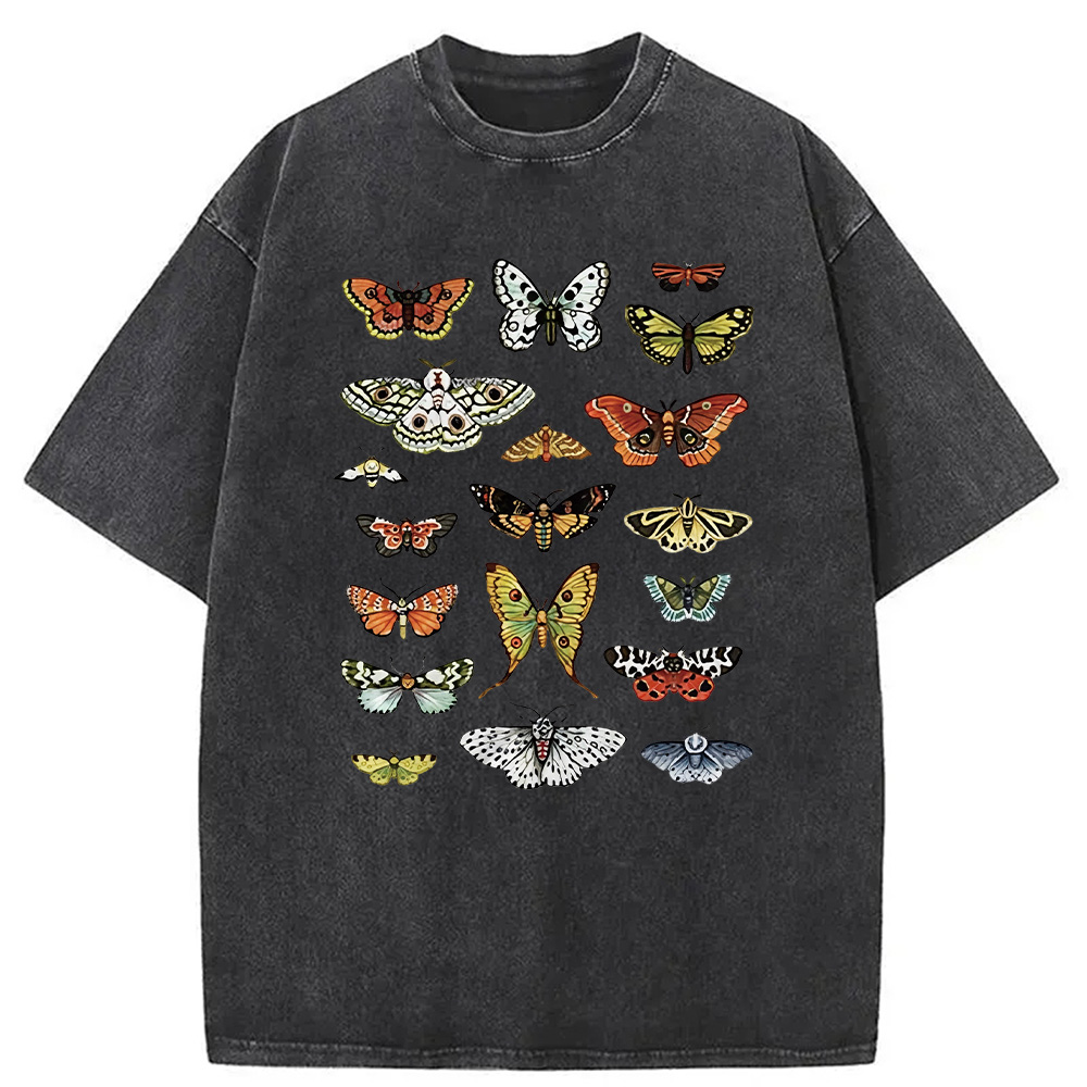 Modecanvas Butterfly History Washed T-Shirt