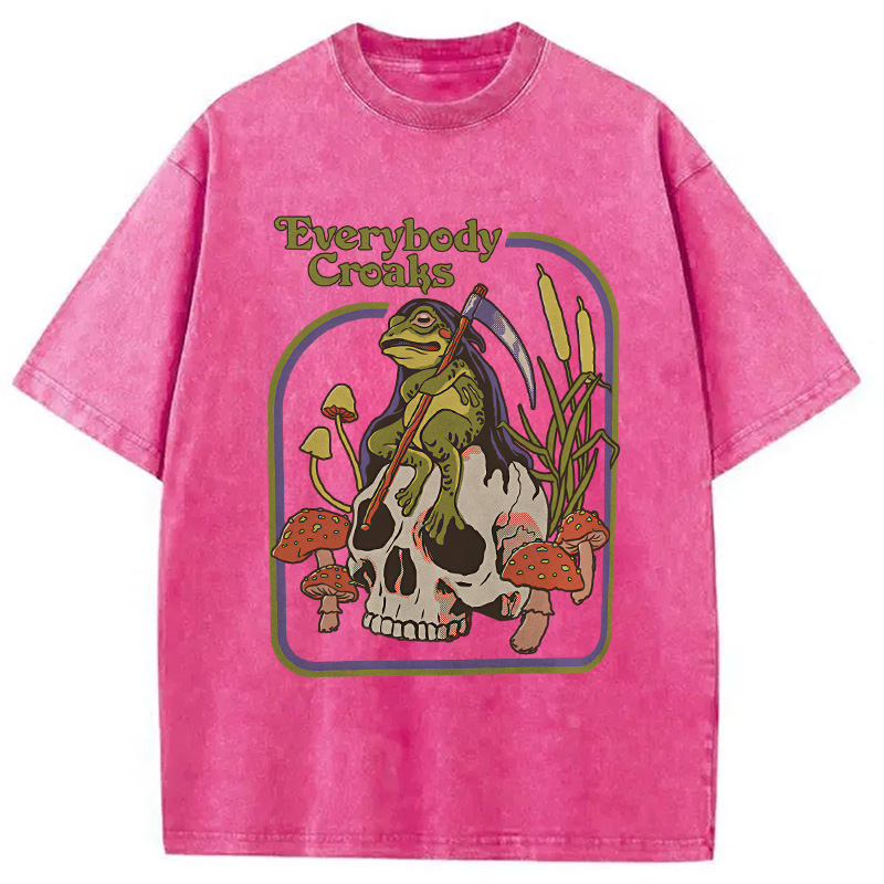 Modecanvas Everybody Croaks Washed T-Shirt