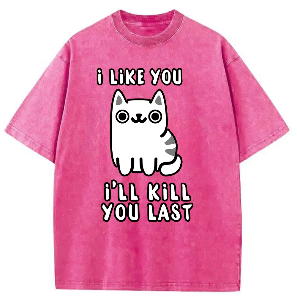 Modecanvas Cats And Humans Washed T-Shirt