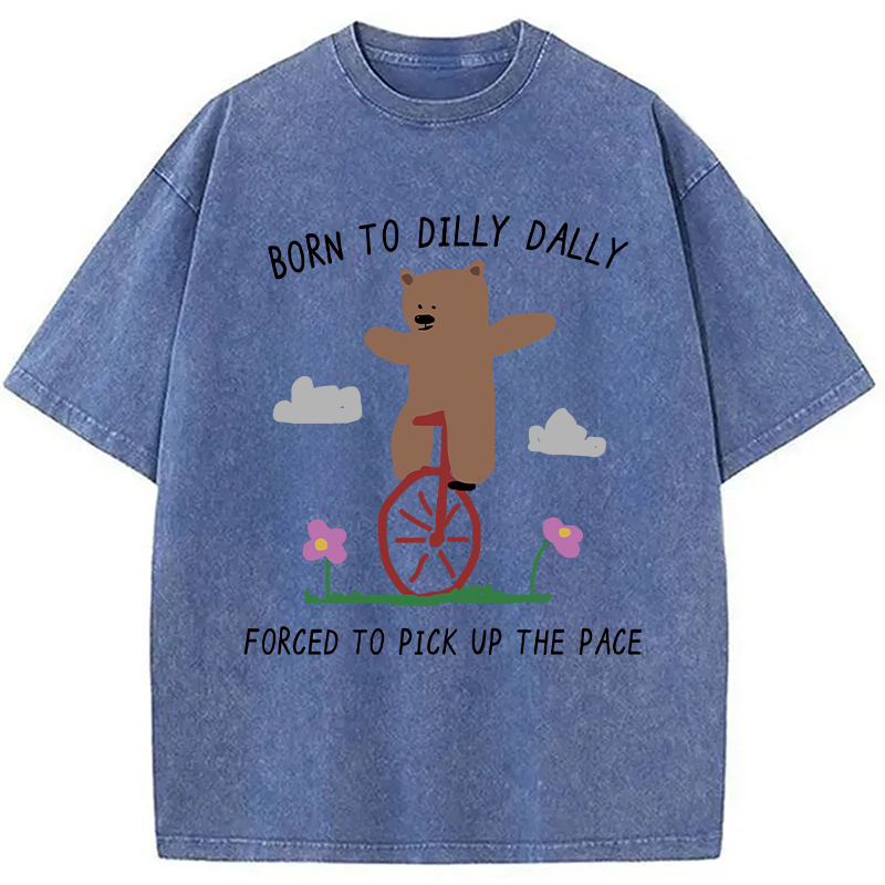 Modecanvas Forced To Pick Up The Pace Numbers Washed T-Shirt