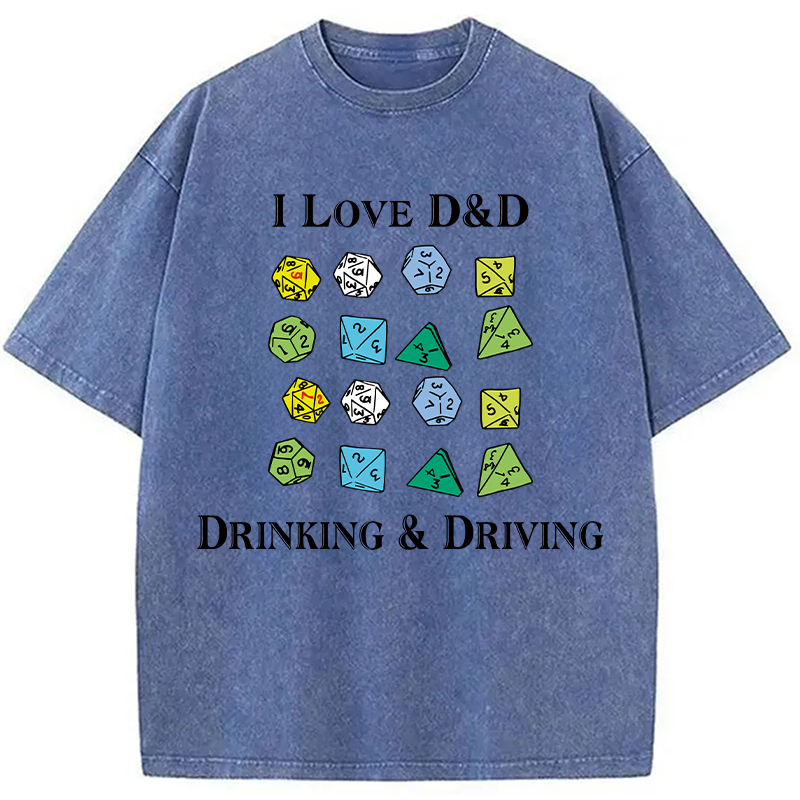 Modecanvas I Love D&D Washed T-Shirt