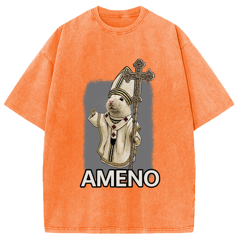 Modecanvas Papal Hamster Washed T-Shirt