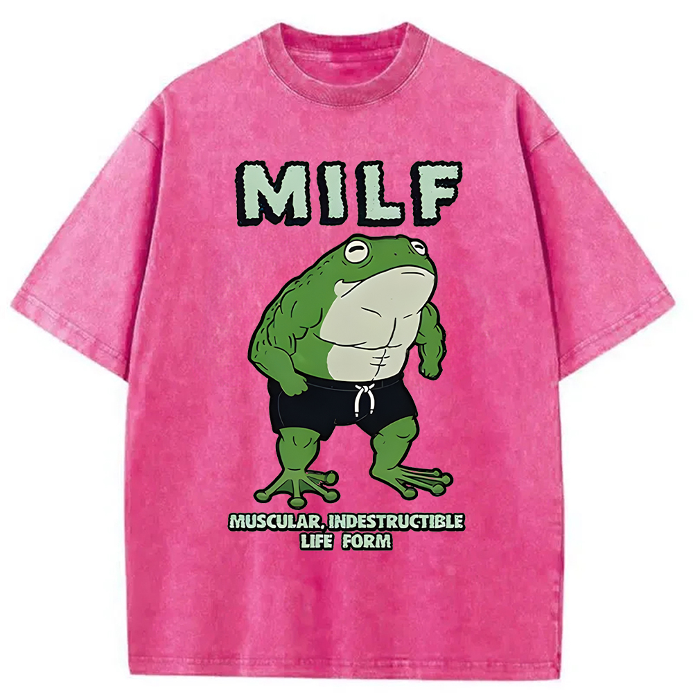Modecanvas MILF Frog Washed T-Shirt