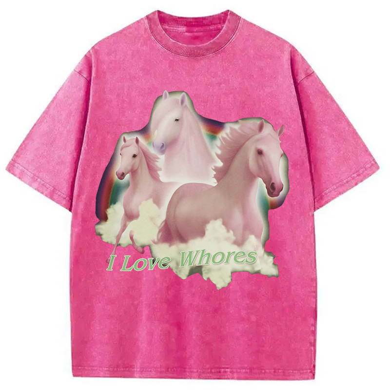 Modecanvas I Love Whores Washed T-Shirt