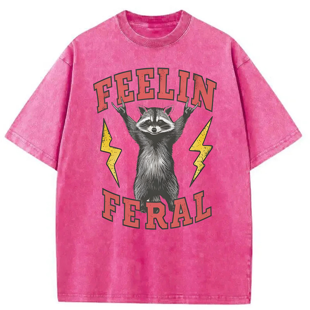 Modecanvas Feelin Feral Washed T-Shirt