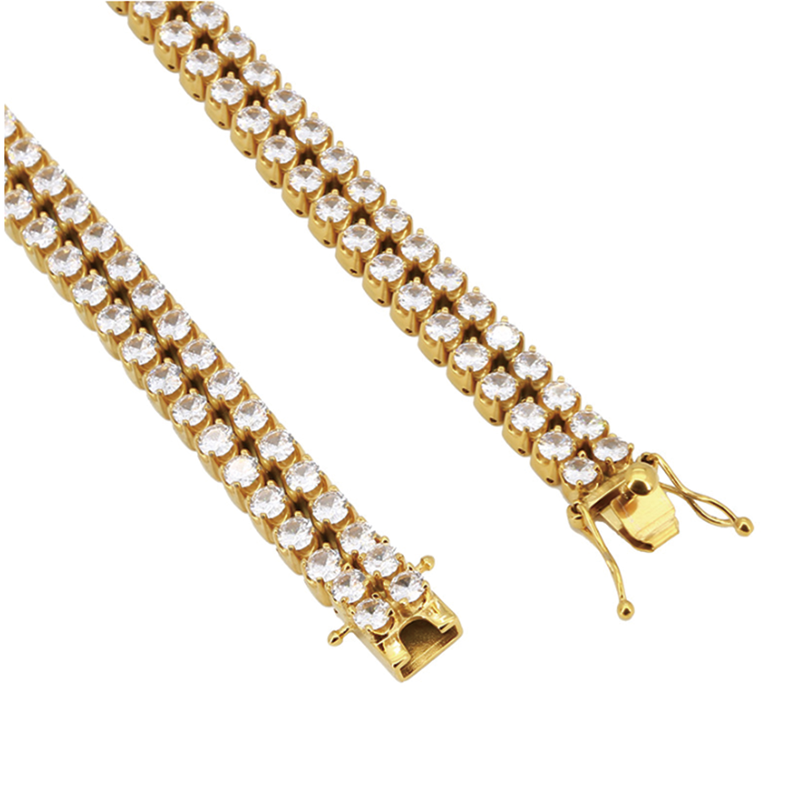 Modecanvas Double-layer Zircon Hip-hop Bracelet