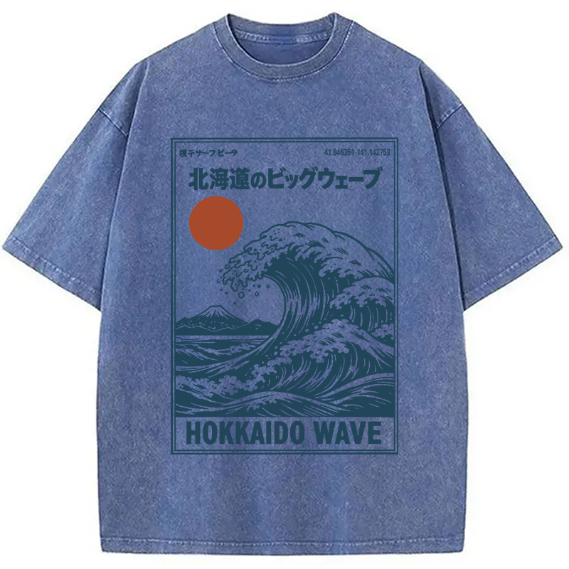 Modecanvas Retro Wave Typesetting Washed T-Shirt