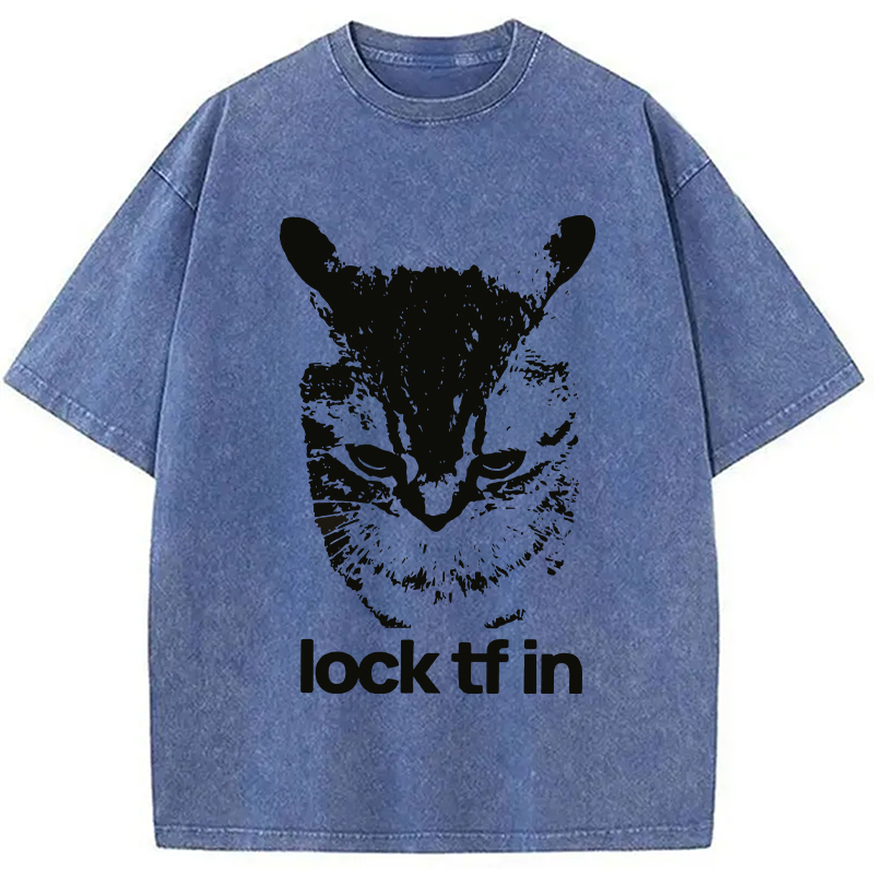 Modecanvas Lock TF In Cat Washed T-Shirt