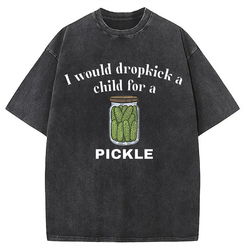 Modecanvas I Would Dropkick A Child For A Pickl DTG Printing Washed T-Shirt