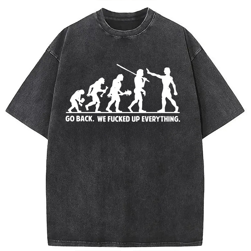 Modecanvas Go Back DTG Printing Washed T-Shirt