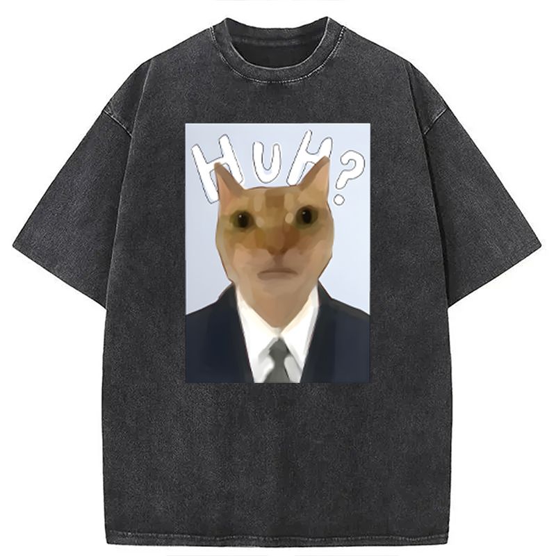 Modecanvas Cntonio Cat DTG Printing Washed T-Shirt