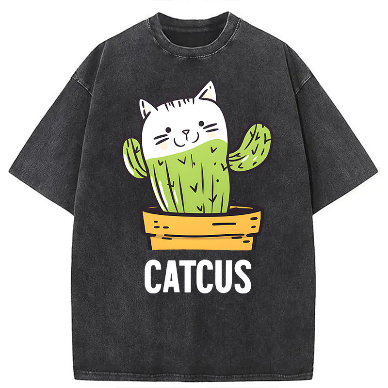 Modecanvas Catcus DTG Printing Washed T-Shirt