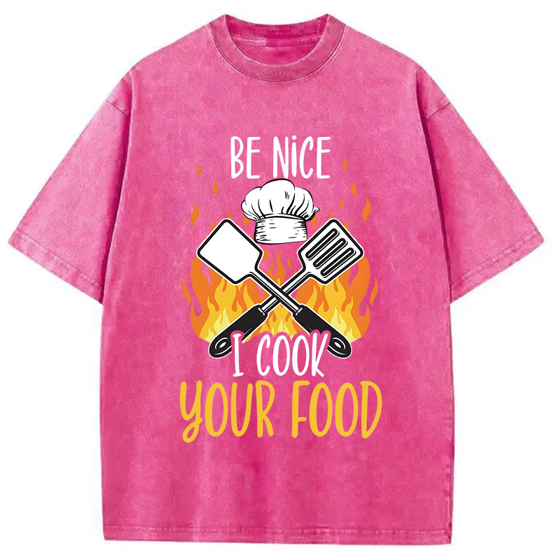 Modecanvas I Cook Your Food DTG Printing Washed T-Shirt