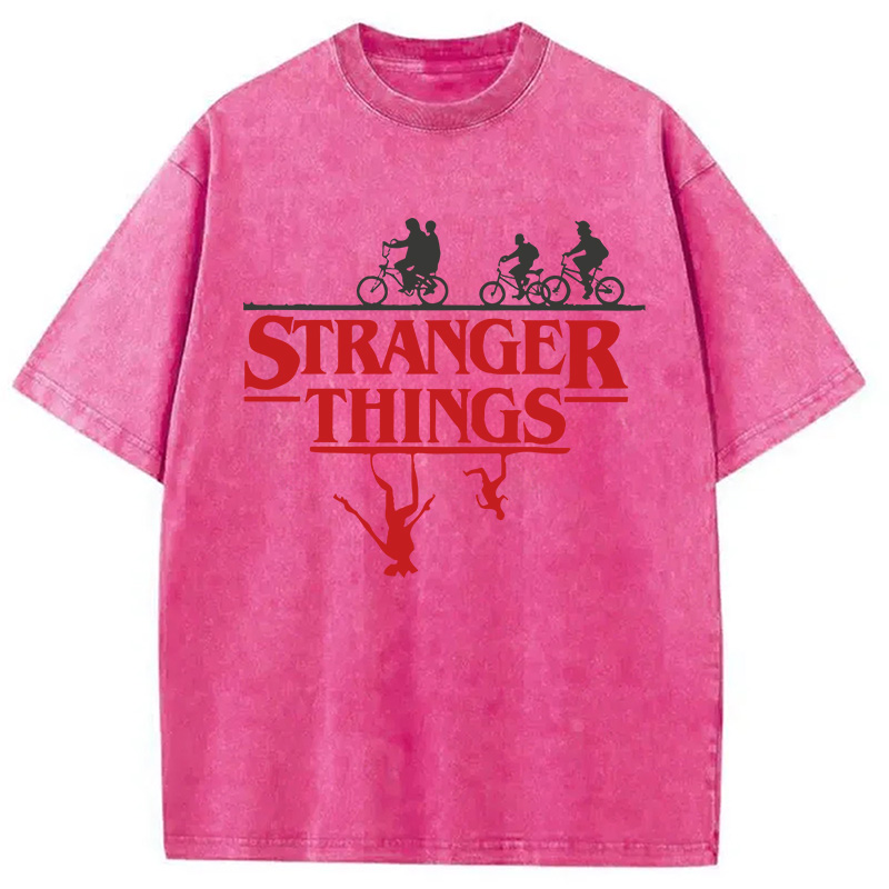 Modecanvas Stranger Things DTG Printing Washed T-Shirt