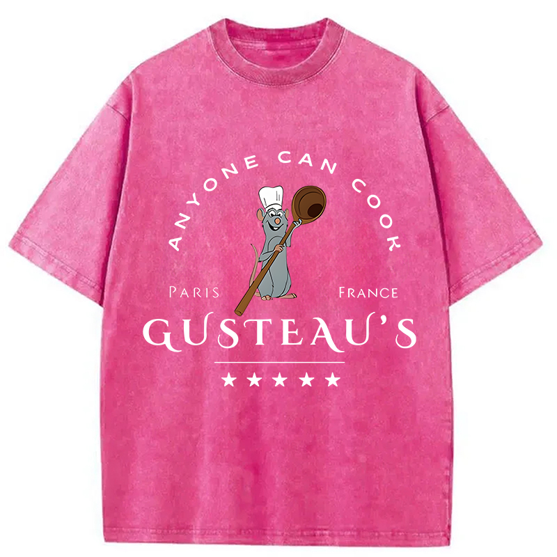 Modecanvas Anyone Can Cook DTG Printing Washed T-Shirt
