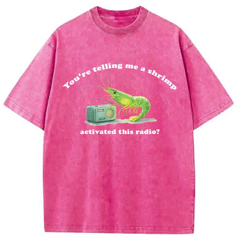 Modecanvas Radioactive Shrimp DTG Printing Washed T-Shirt
