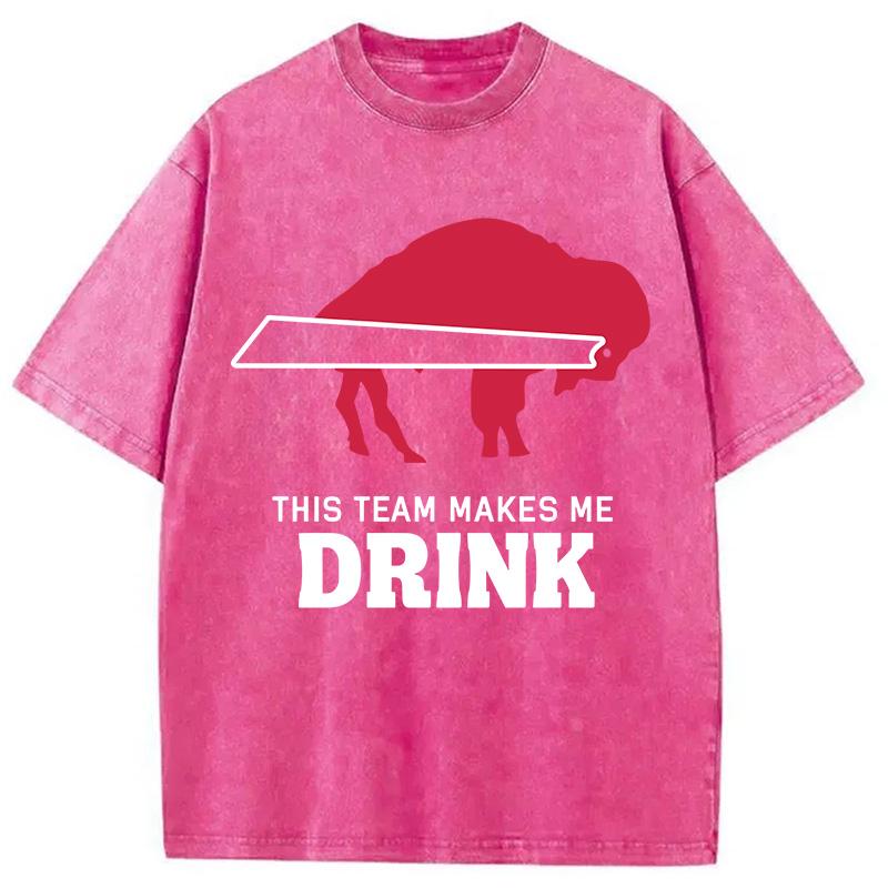 Modecanvas BILLS MAKES ME DRINK DTG Printing Washed T-Shirt