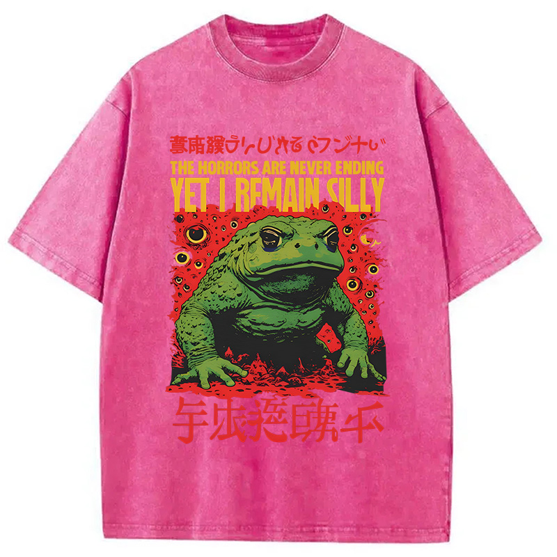 Modecanvas The Horrors Are Never Ending DTG Printing Washed T-Shirt